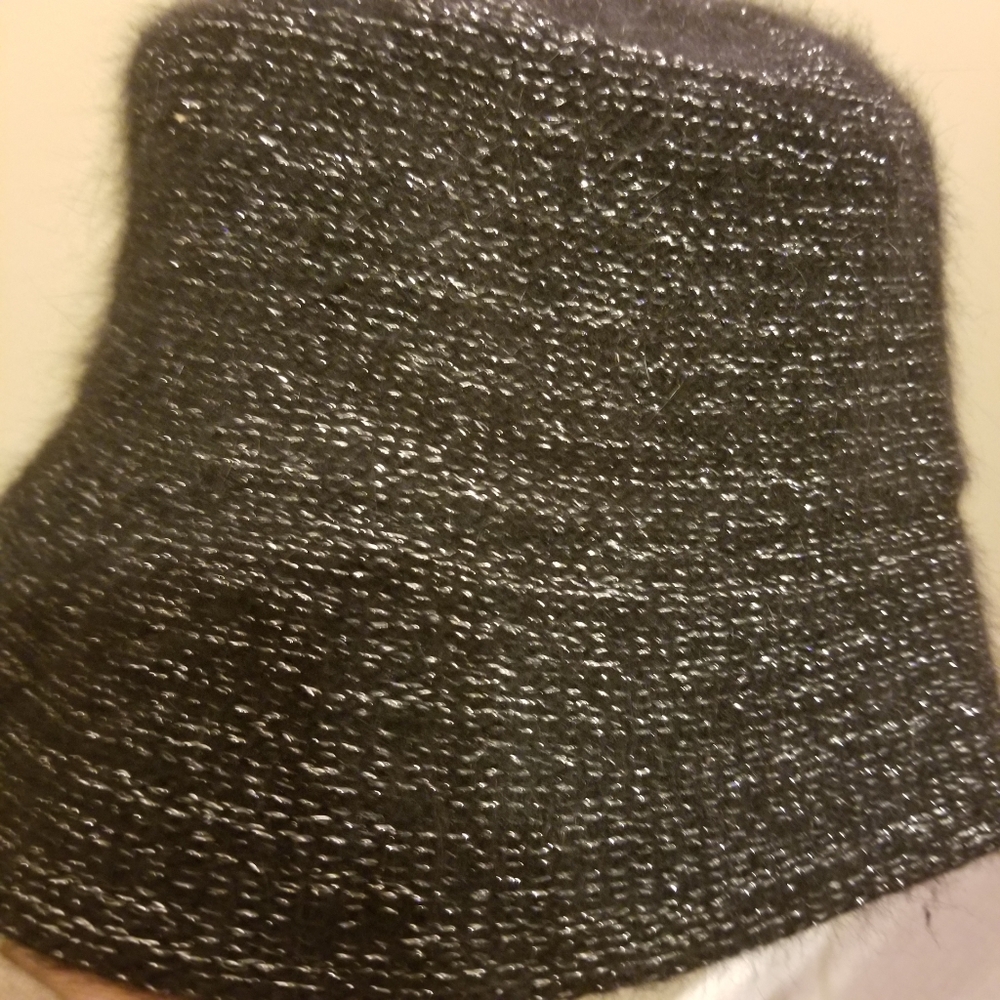 Nine West Black Bucket Hat with Silver Accent